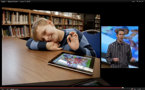 Toontastic on screen during Apple’s WWDC 2012 keynote